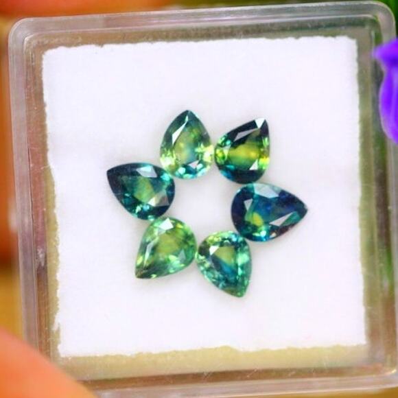 Lot of 6 Australian Parti Sapphires, 2+ carats! - Picture 1 of 2